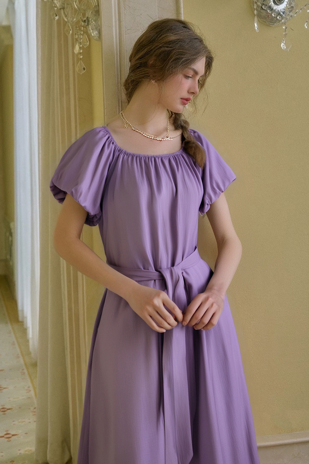 Elegant Puff Sleeve Dress
