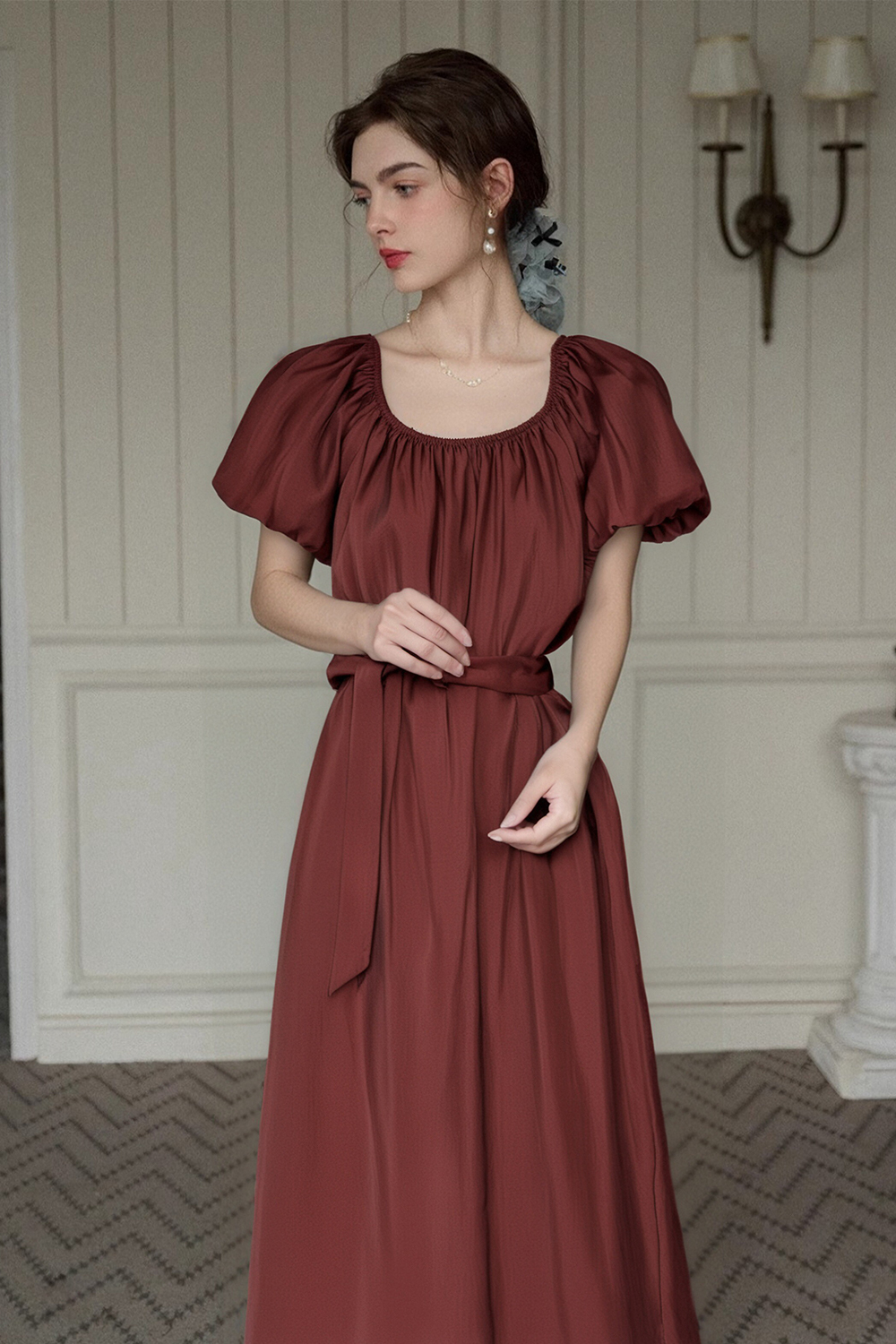 Elegant Puff Sleeve Dress