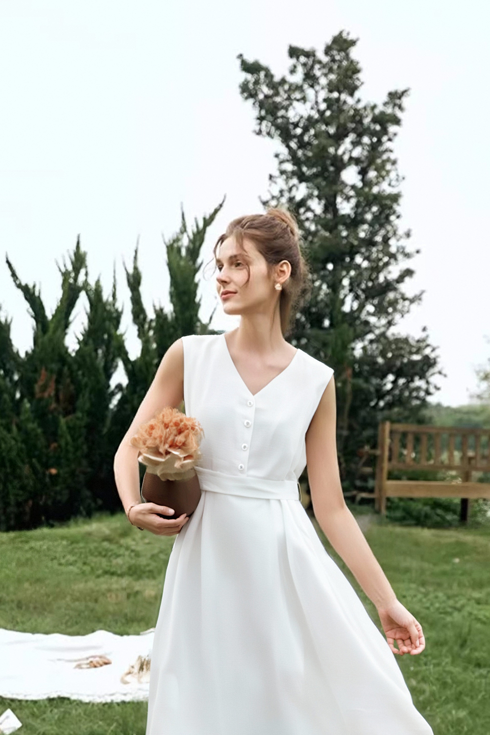 Elegant V-Neck Straight Dress