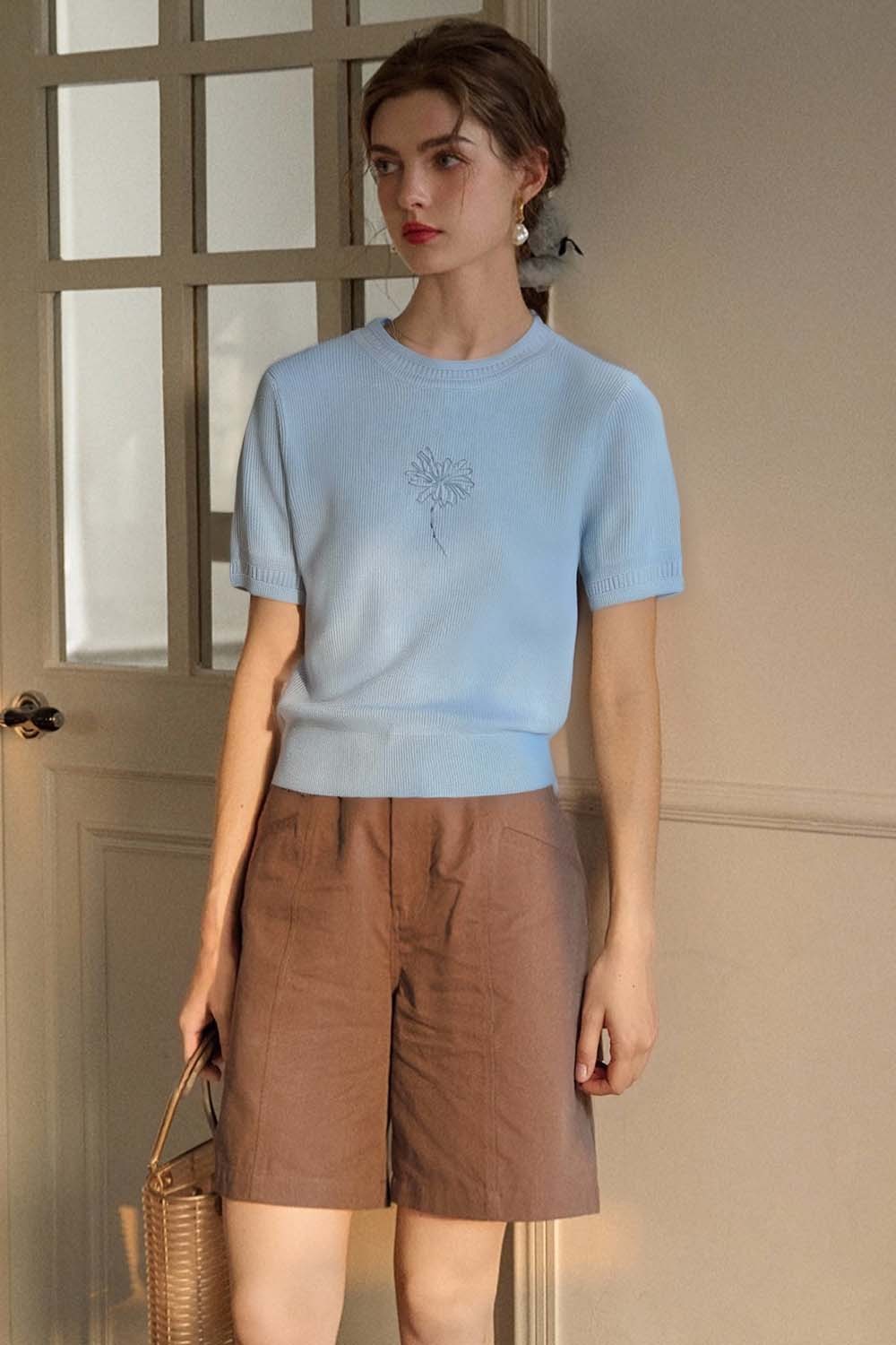 Flower Embroidered Loose Sweater