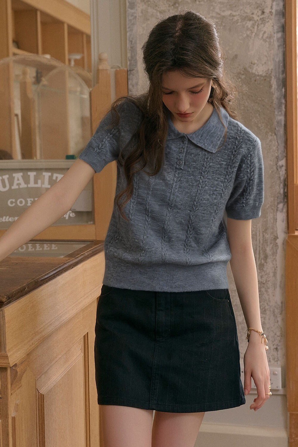 Turn-Neck Straight Sweater