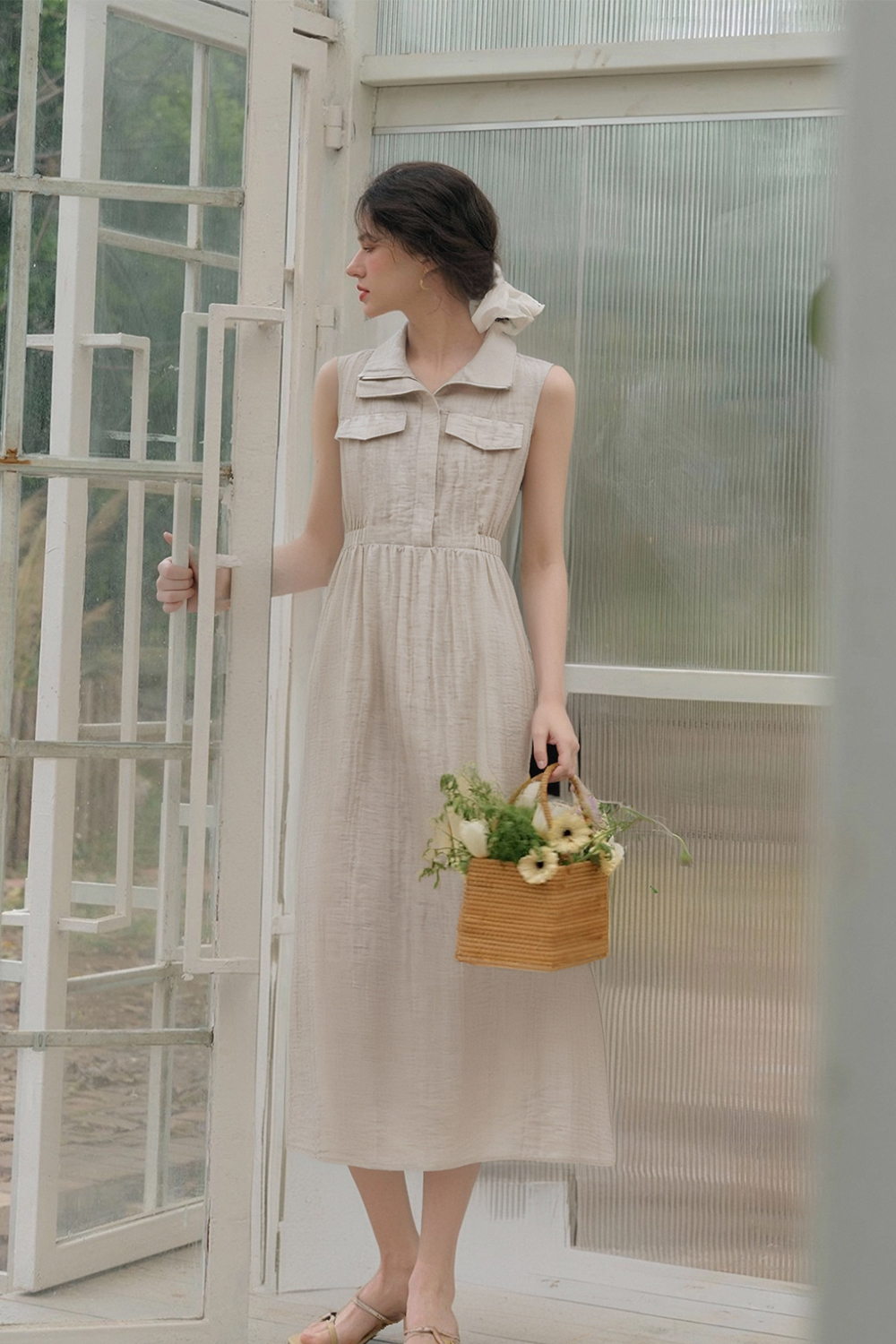 Lapel Shirt A-Line Dress