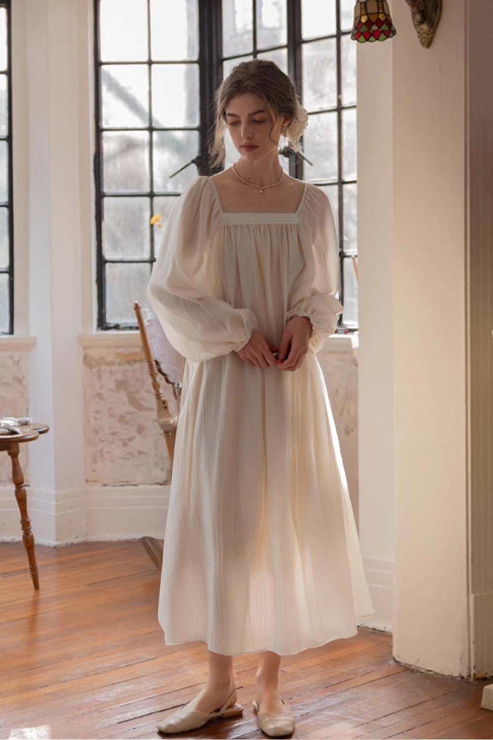 Lyocell Square Neck Straight Dress