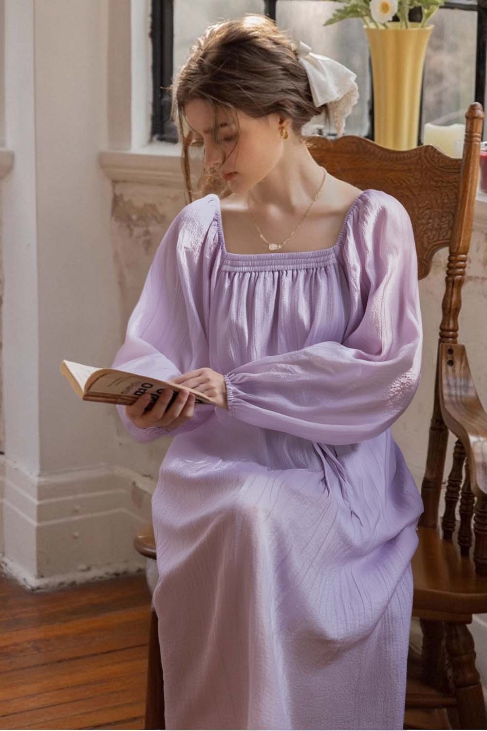 Lyocell Square Neck Straight Dress