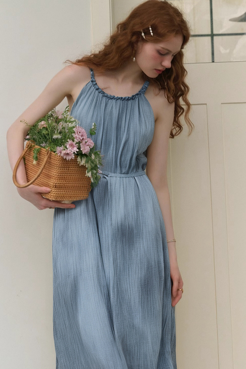 French Halter Strap Dress