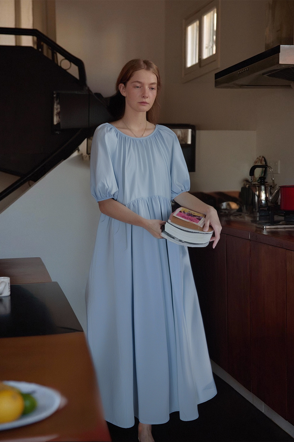100% Cotton Loose Round Neck Dress