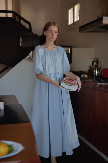 100% Cotton Loose Round Neck Dress