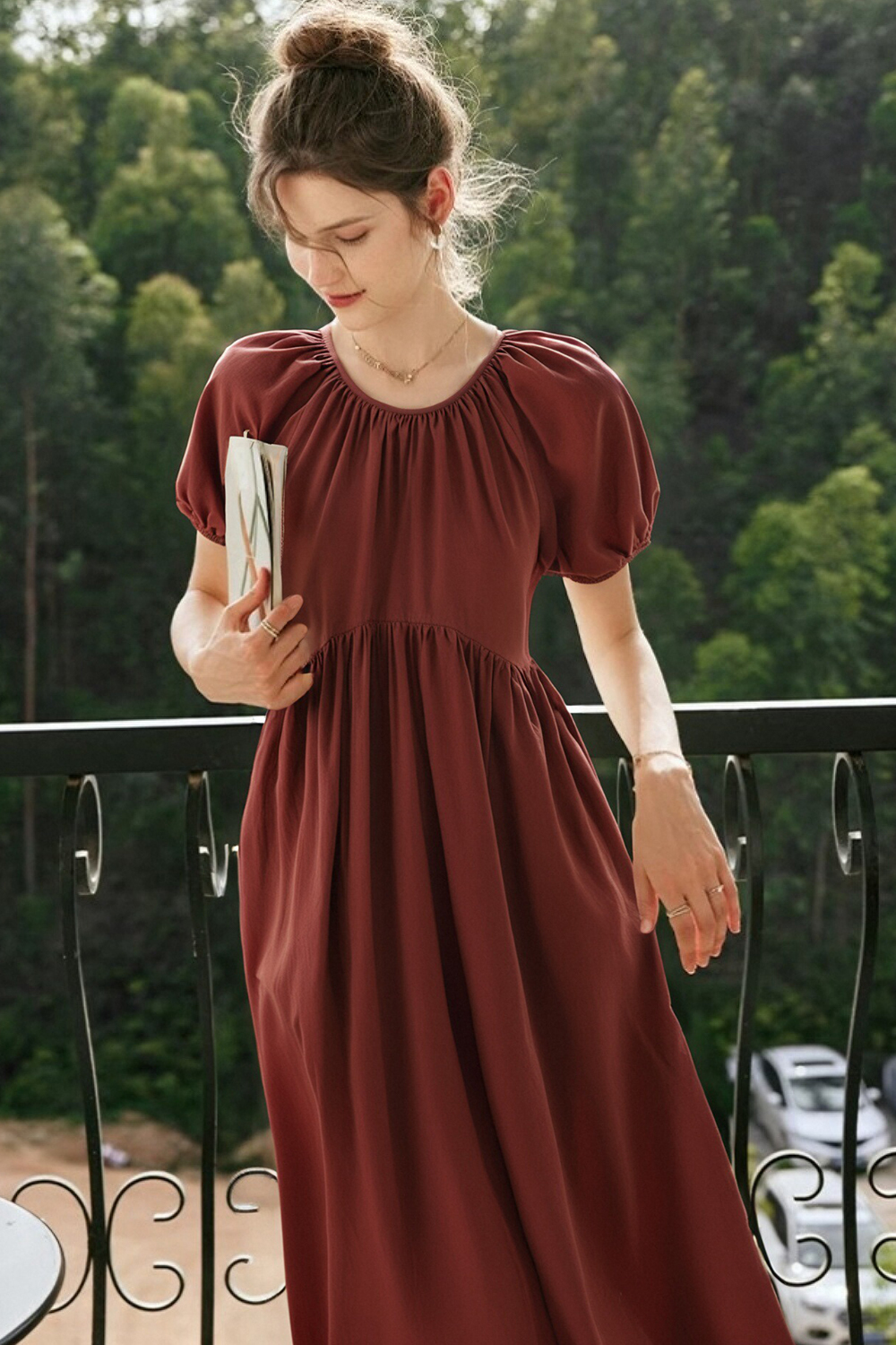 100% Cotton Loose Round Neck Dress