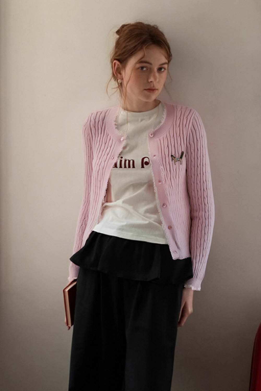 Pony Embroidered Knitted Cardigan