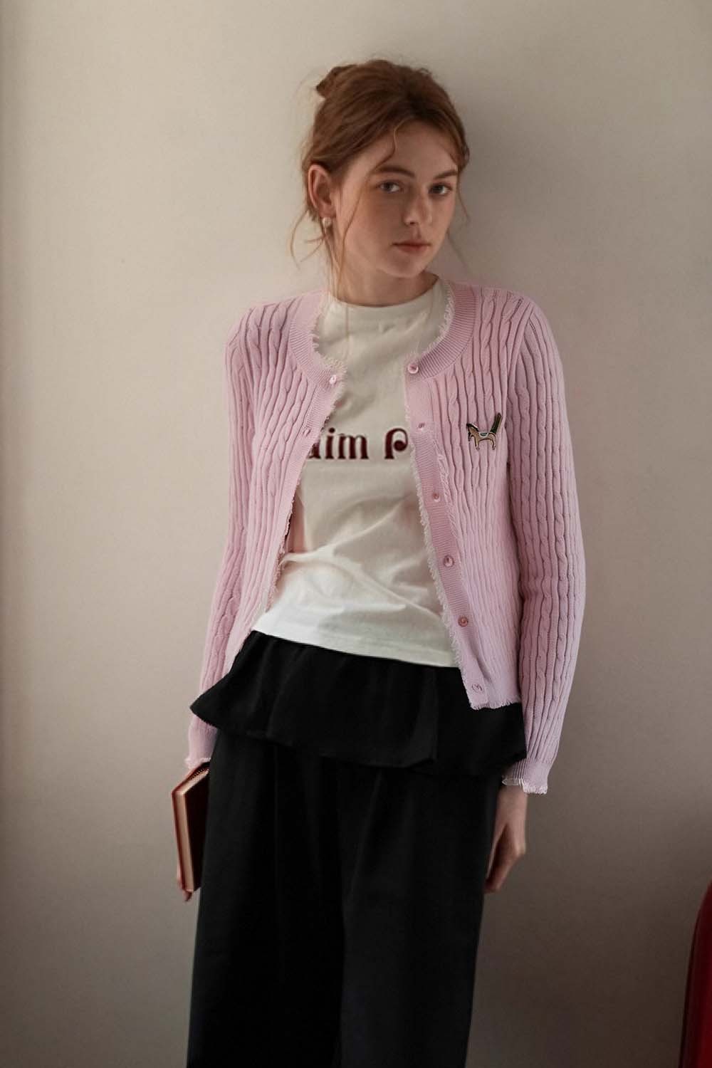 Pony Embroidered Knitted Cardigan