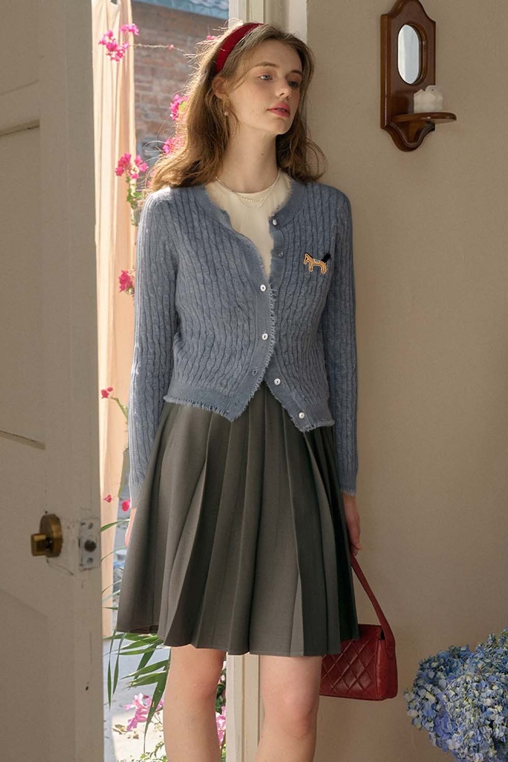 Pony Embroidered Knitted Cardigan