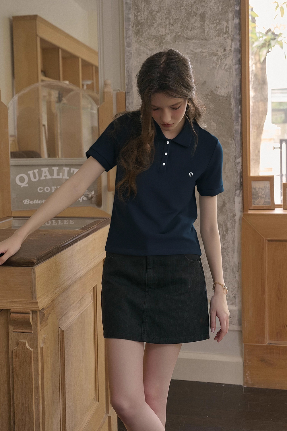 Polo Collar Embroidered T-Shirt