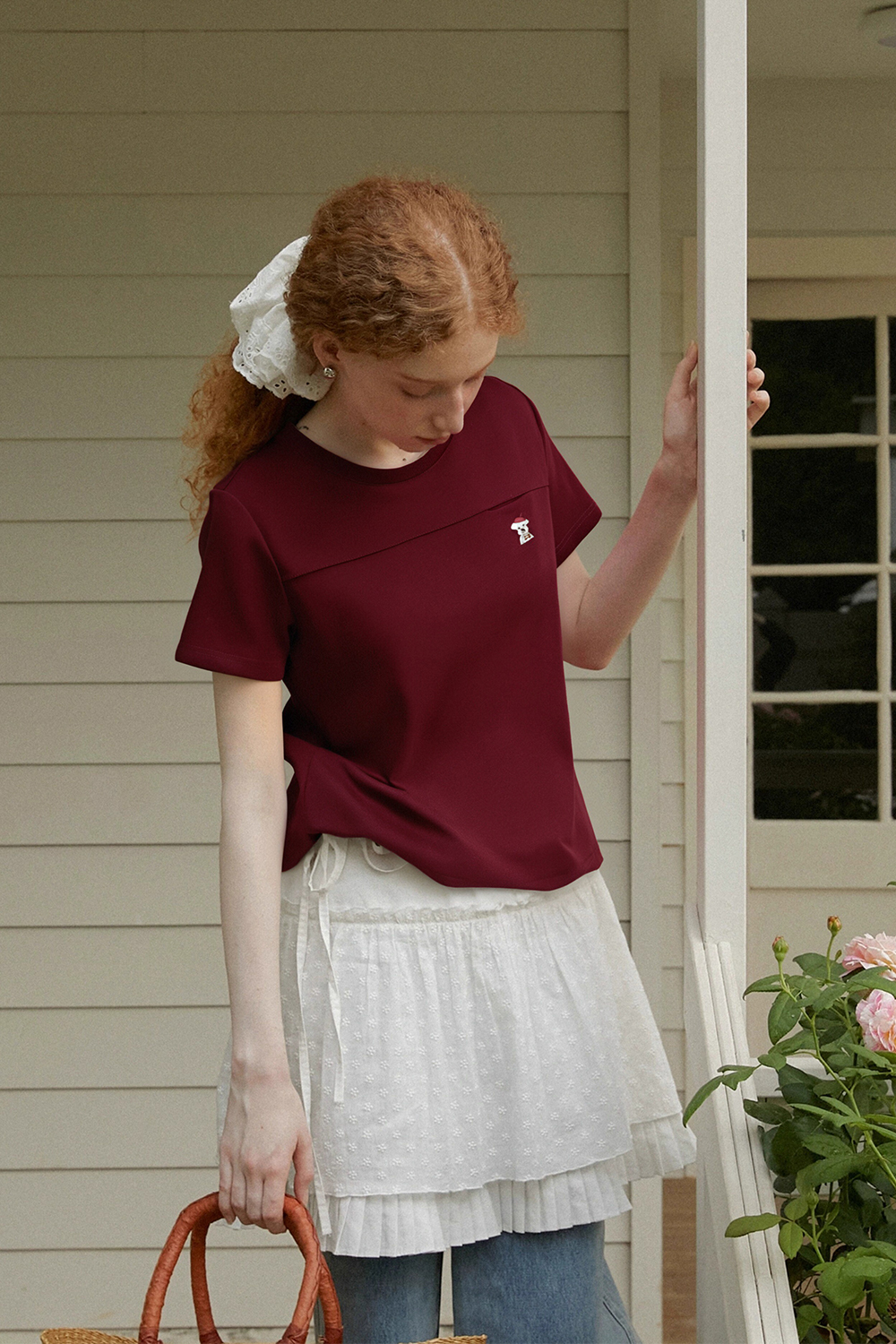 Animal Embroidery Straight T-Shirt