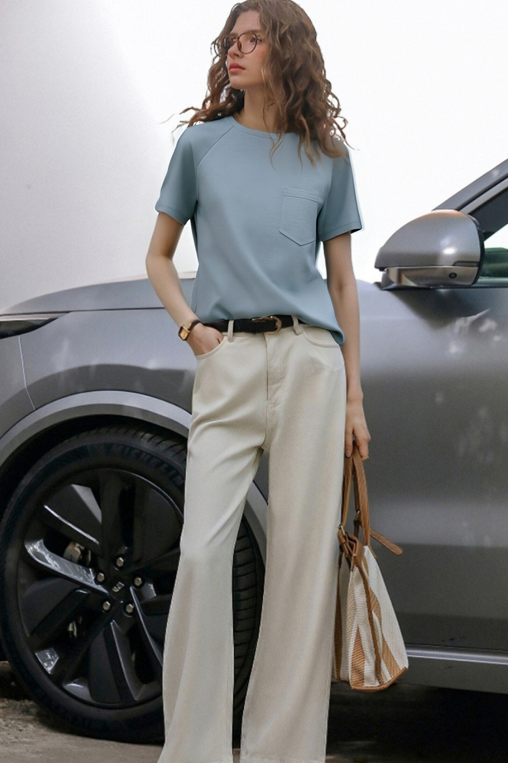 Patch Pocket Decoration Loose T-Shirt