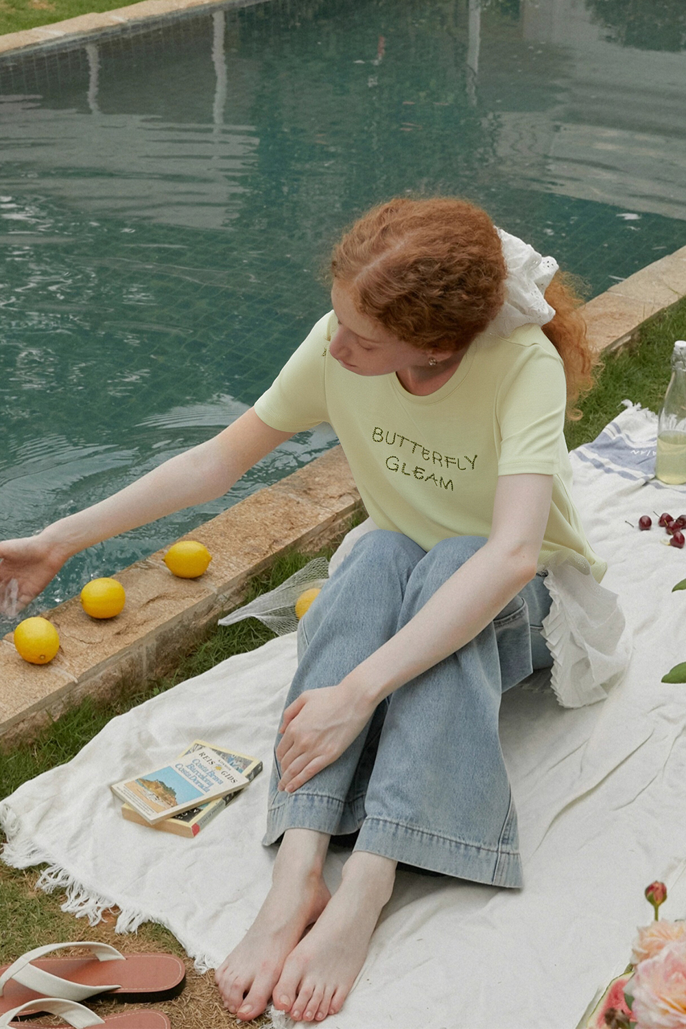 Embossed Texture Feel Embroidered T-Shirt