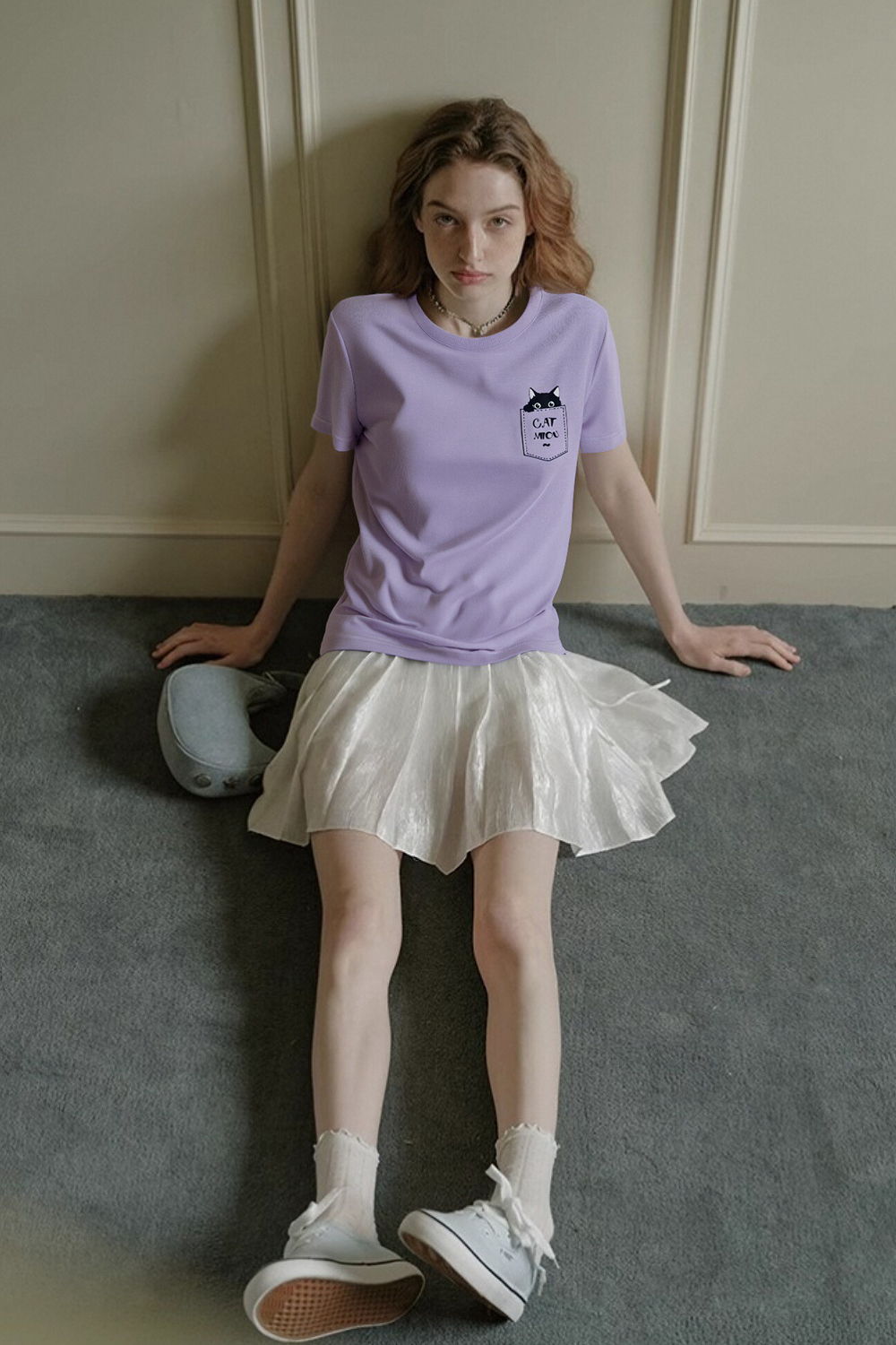 Cotton Pocket Cat T-Shirt