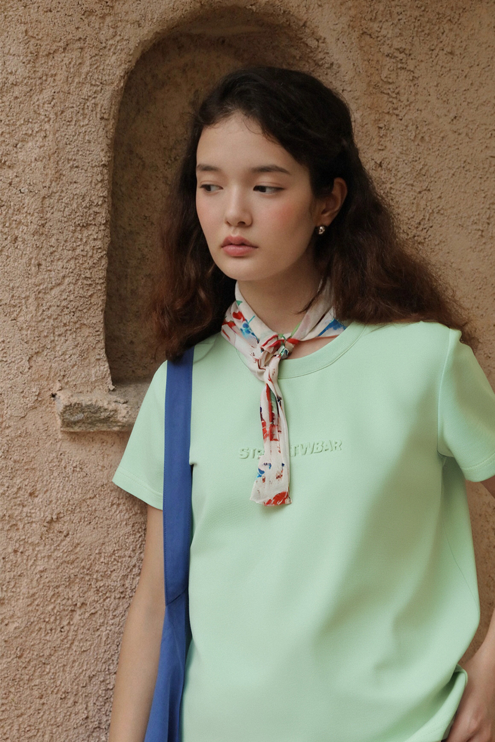 Letter Embossed T-Shirt