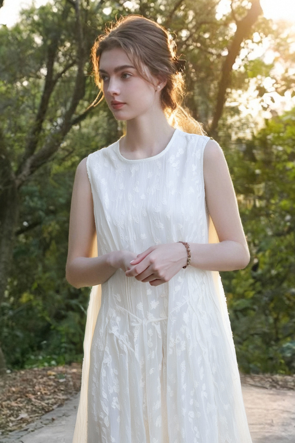 Dark Pattern Jacquard Loose Vest Dress