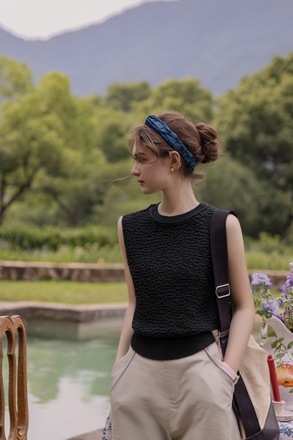 Textured Sleeveless Sweater