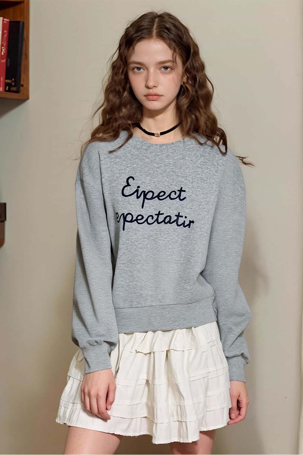 Simple Style Letter Embroidered Sweatshirt