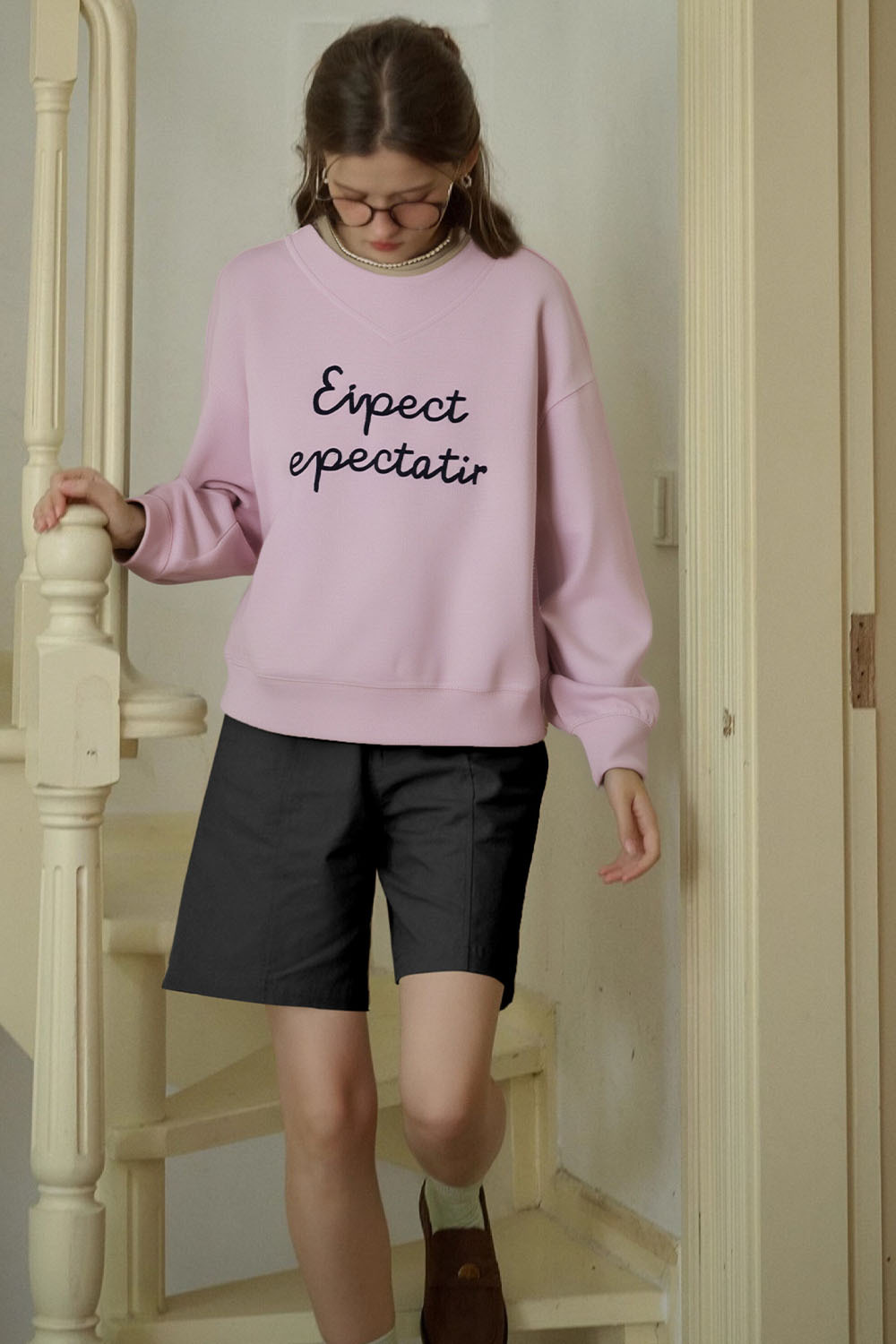 Simple Style Letter Embroidered Sweatshirt