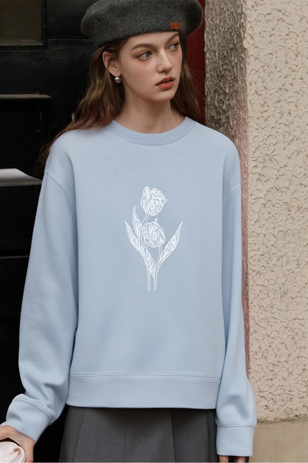 Floral Embroidered Sweatshirt