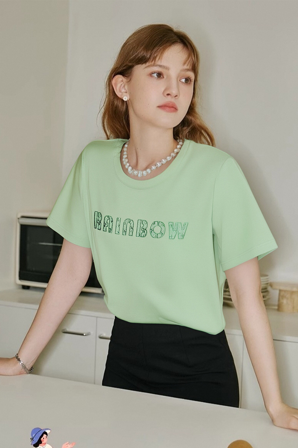 Lace Embroidery Casual T-Shirt