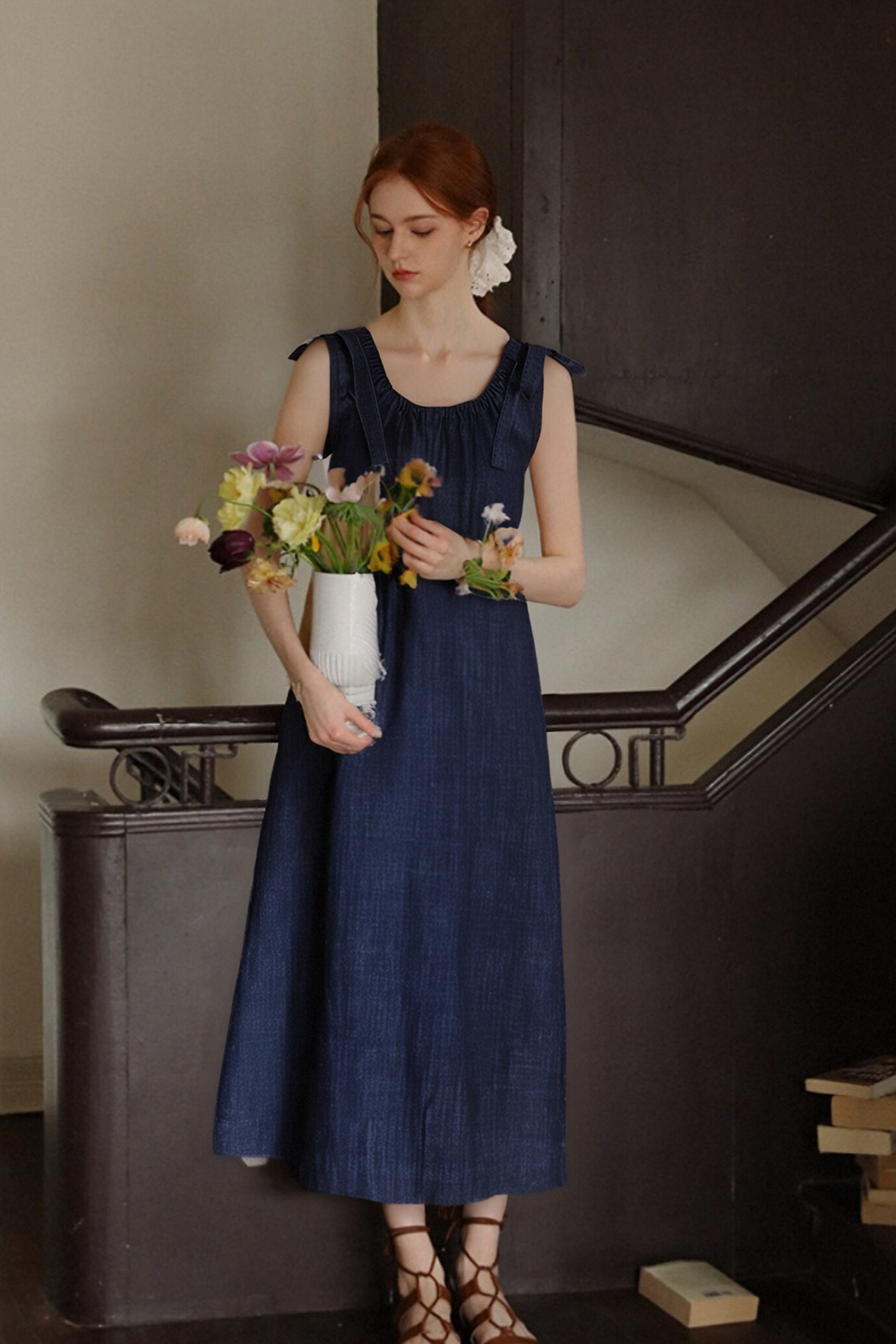 100% Cotton Sleeveless Denim Dress