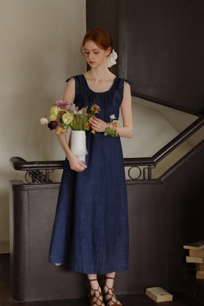 100% Cotton Sleeveless Denim Dress