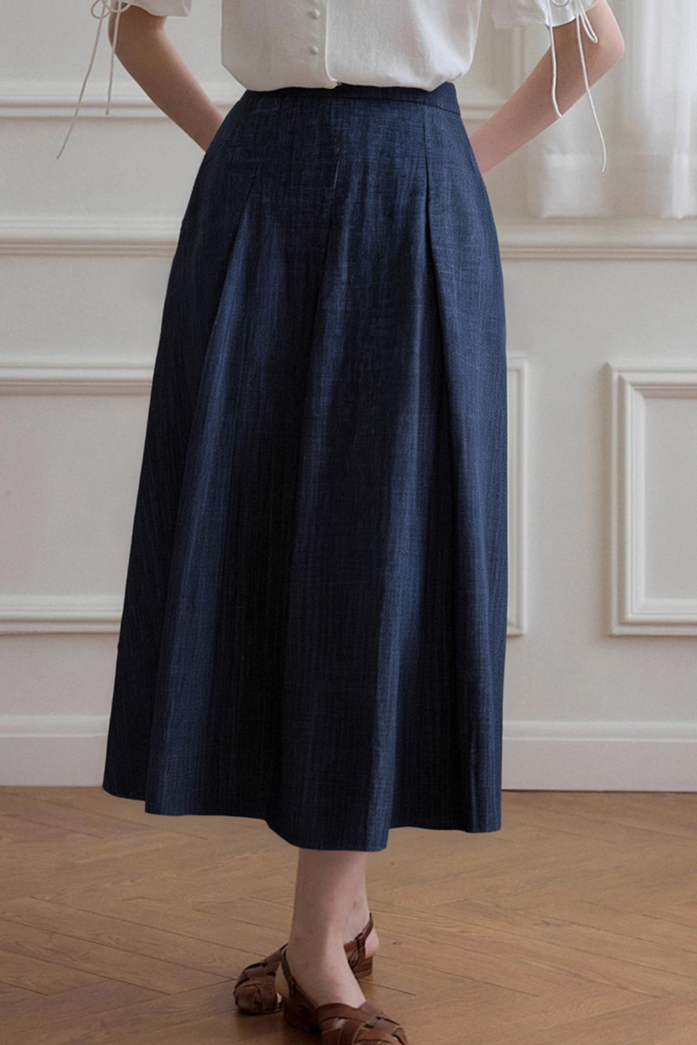 Loose Denim A-Line Skirt
