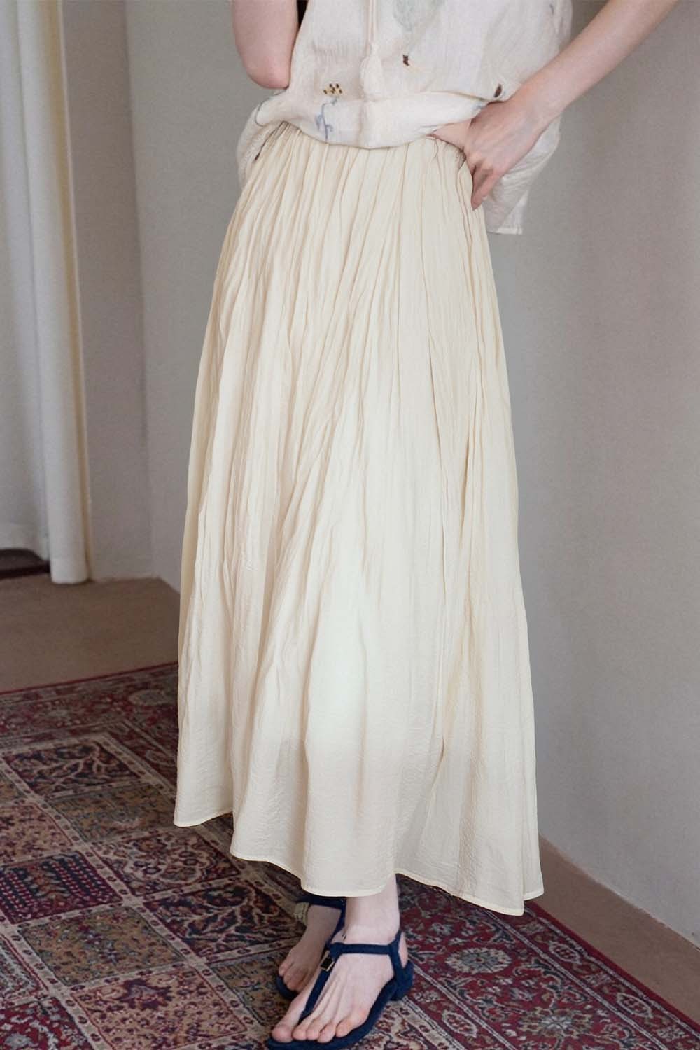 Pleated Loose Umbrella Skirt