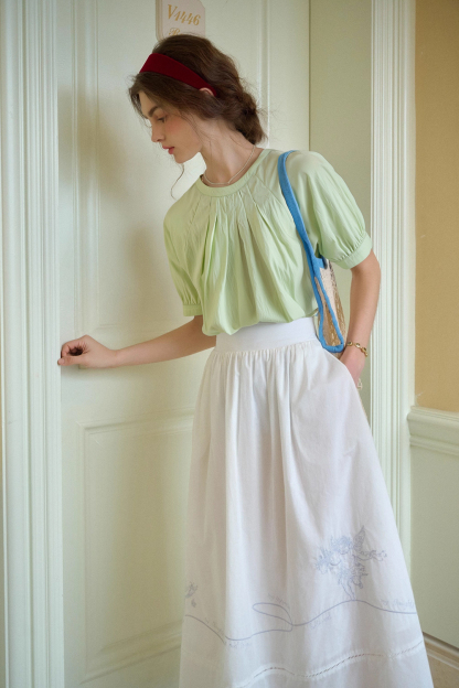 Pleated Collar Shirt