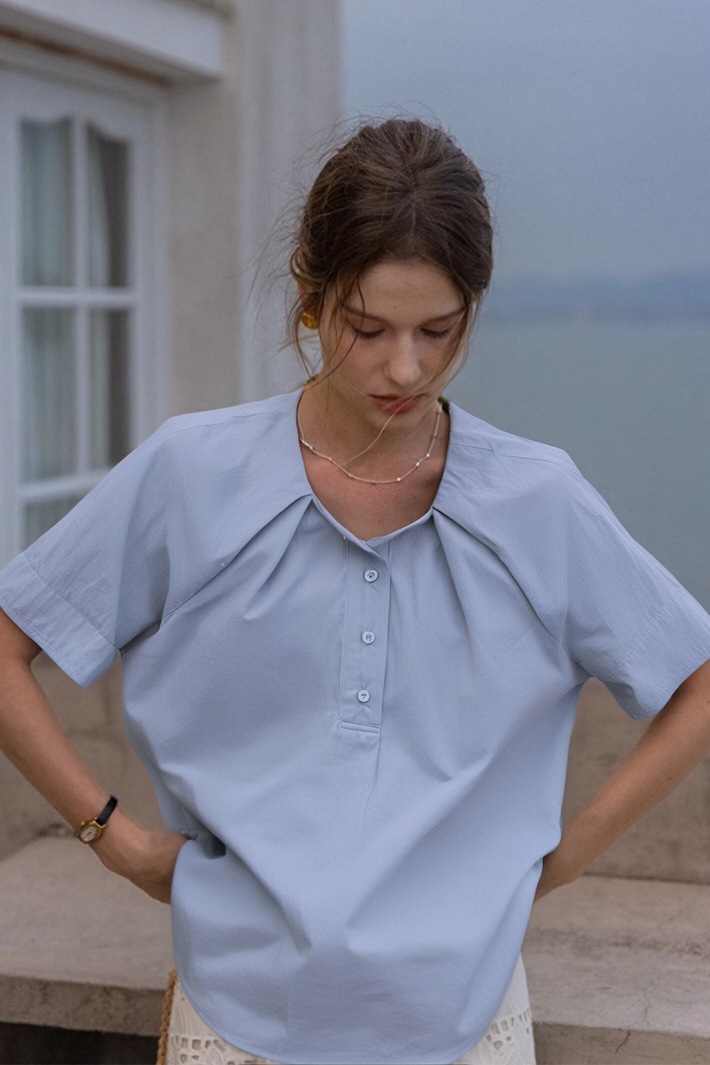 100% Cotton Raglan Loose Shirt