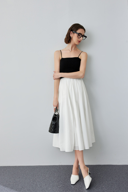 Fashionable Casual Solid Color Umbrella Skirt