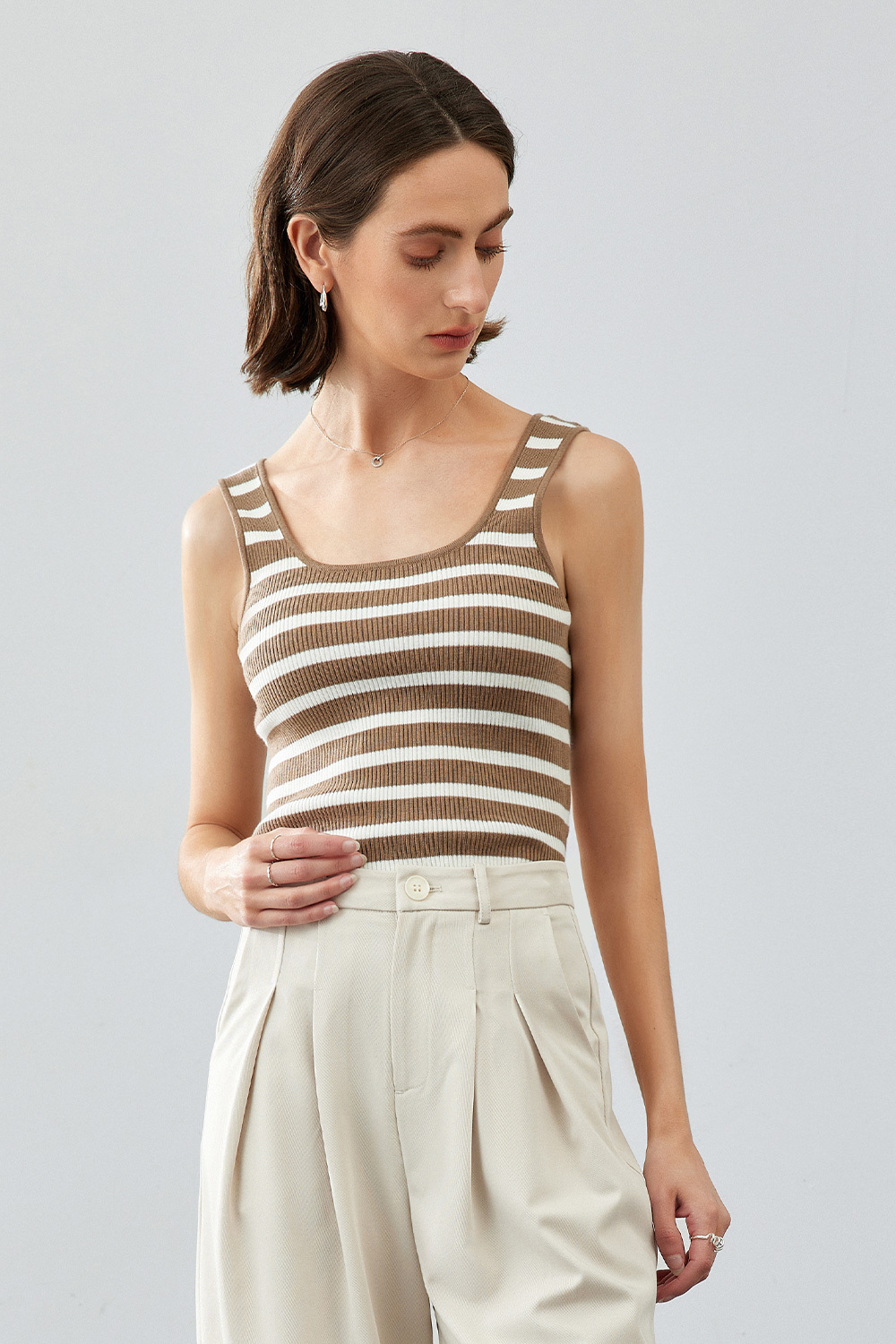 Striped Knitted Vest
