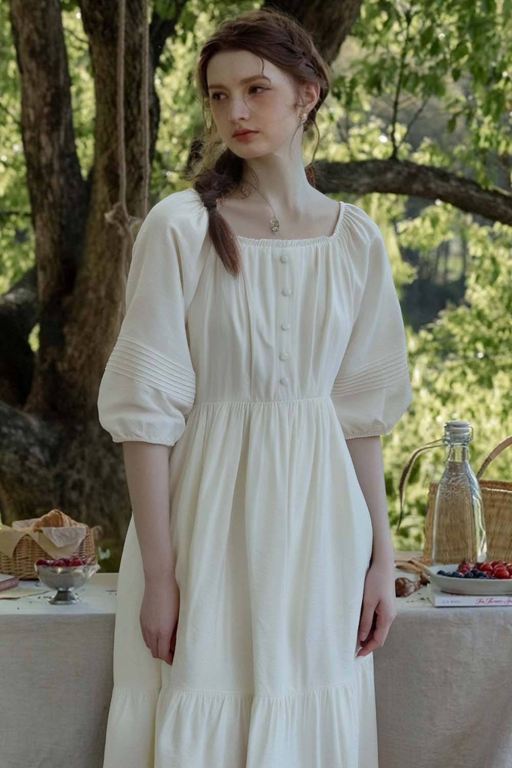 Elegant Square Neck Dress
