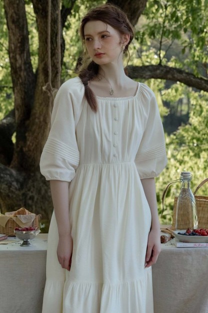 Elegant Square Neck Dress