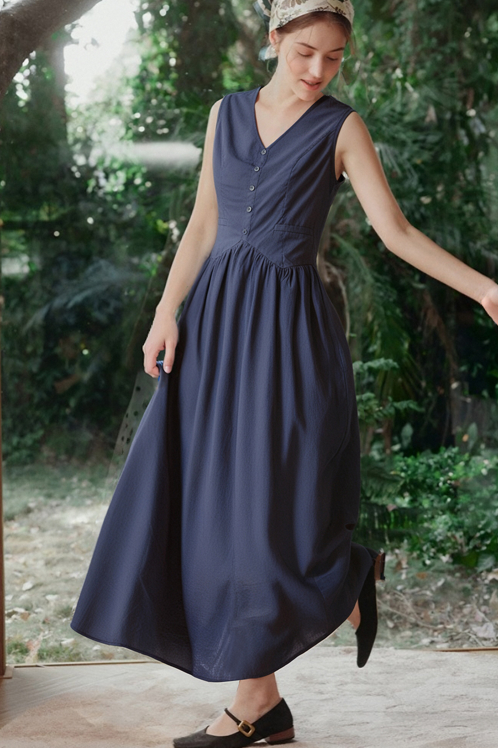 Solid Loose Cotton Dress