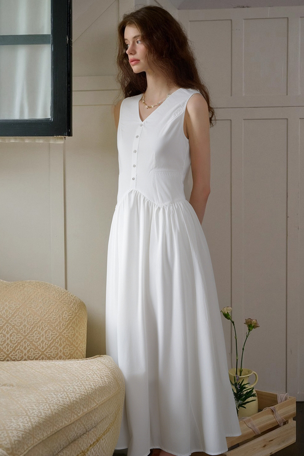 Solid Loose Cotton Dress