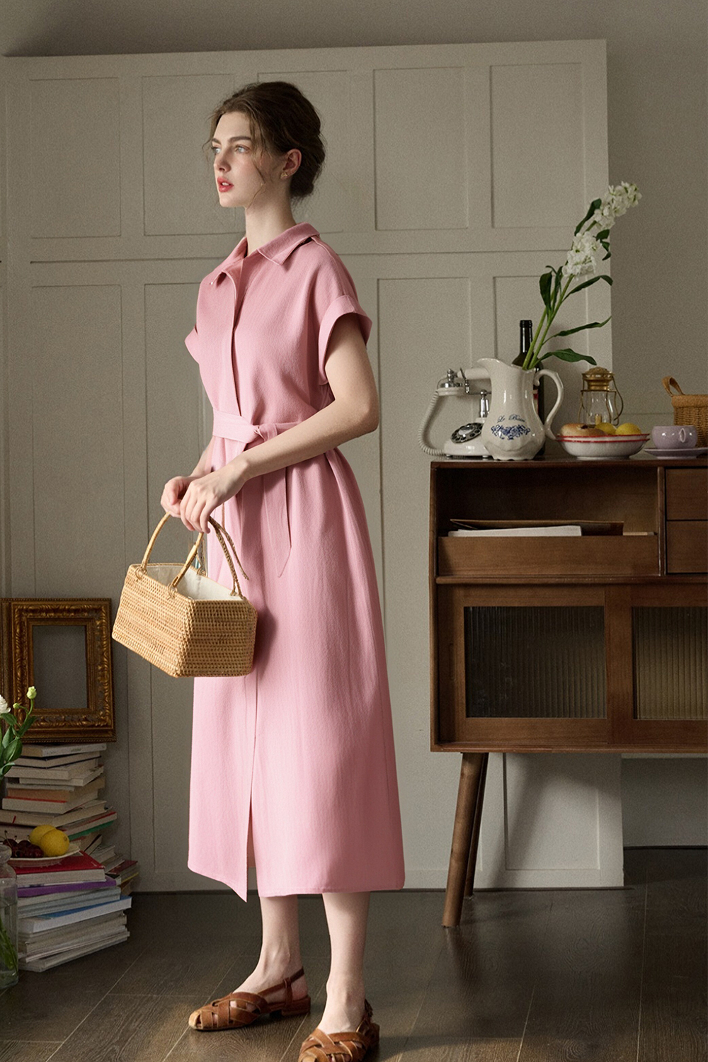 Lapel Shirt Dress