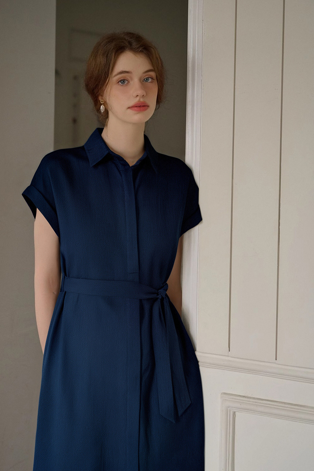 Lapel Shirt Dress