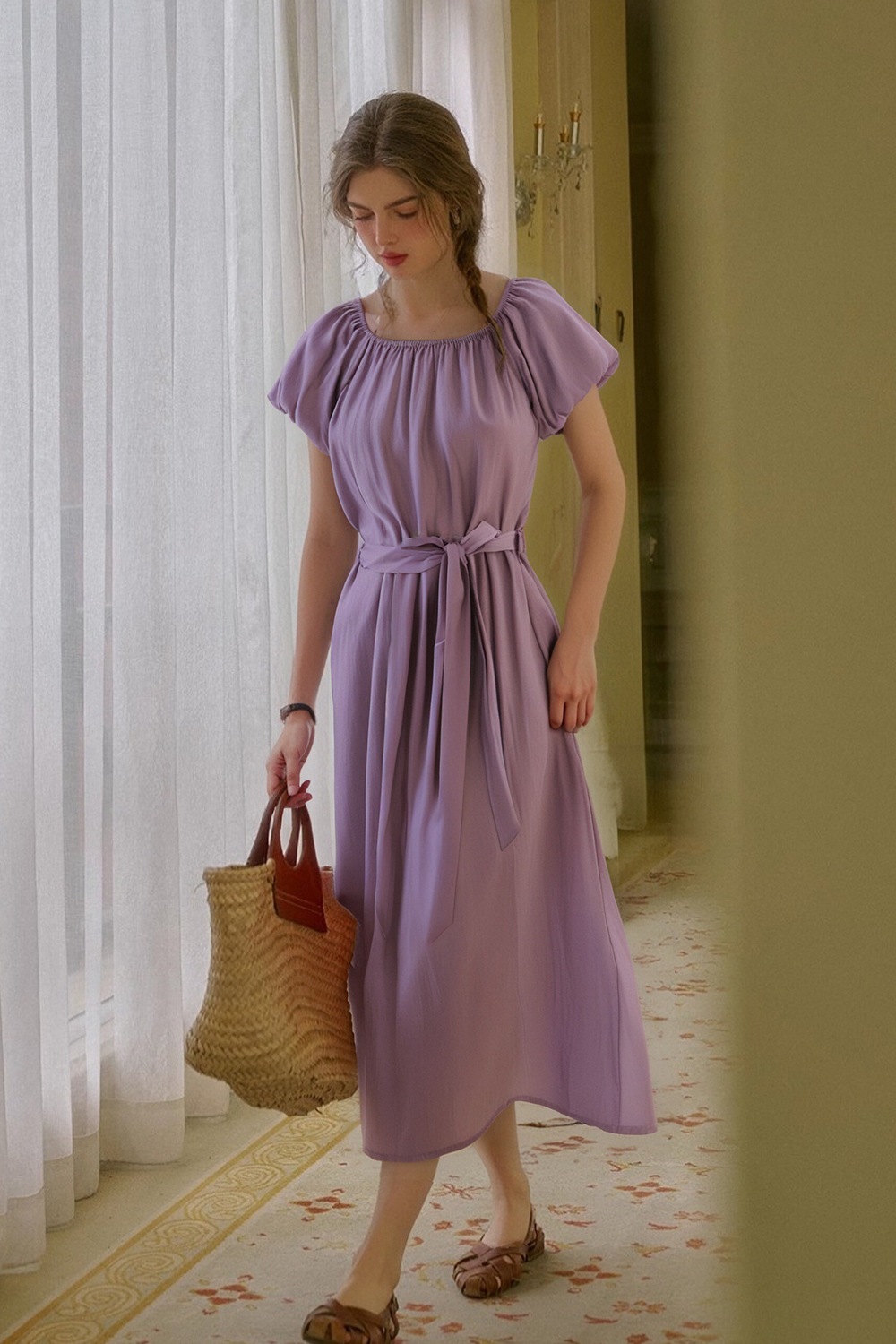 Elegant Puff Sleeve Dress
