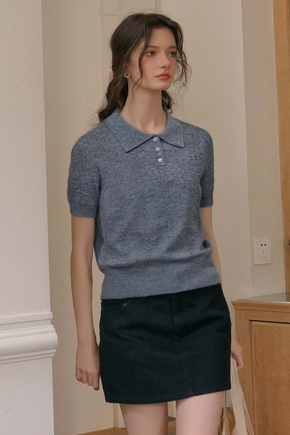 Turn-Neck Straight Sweater