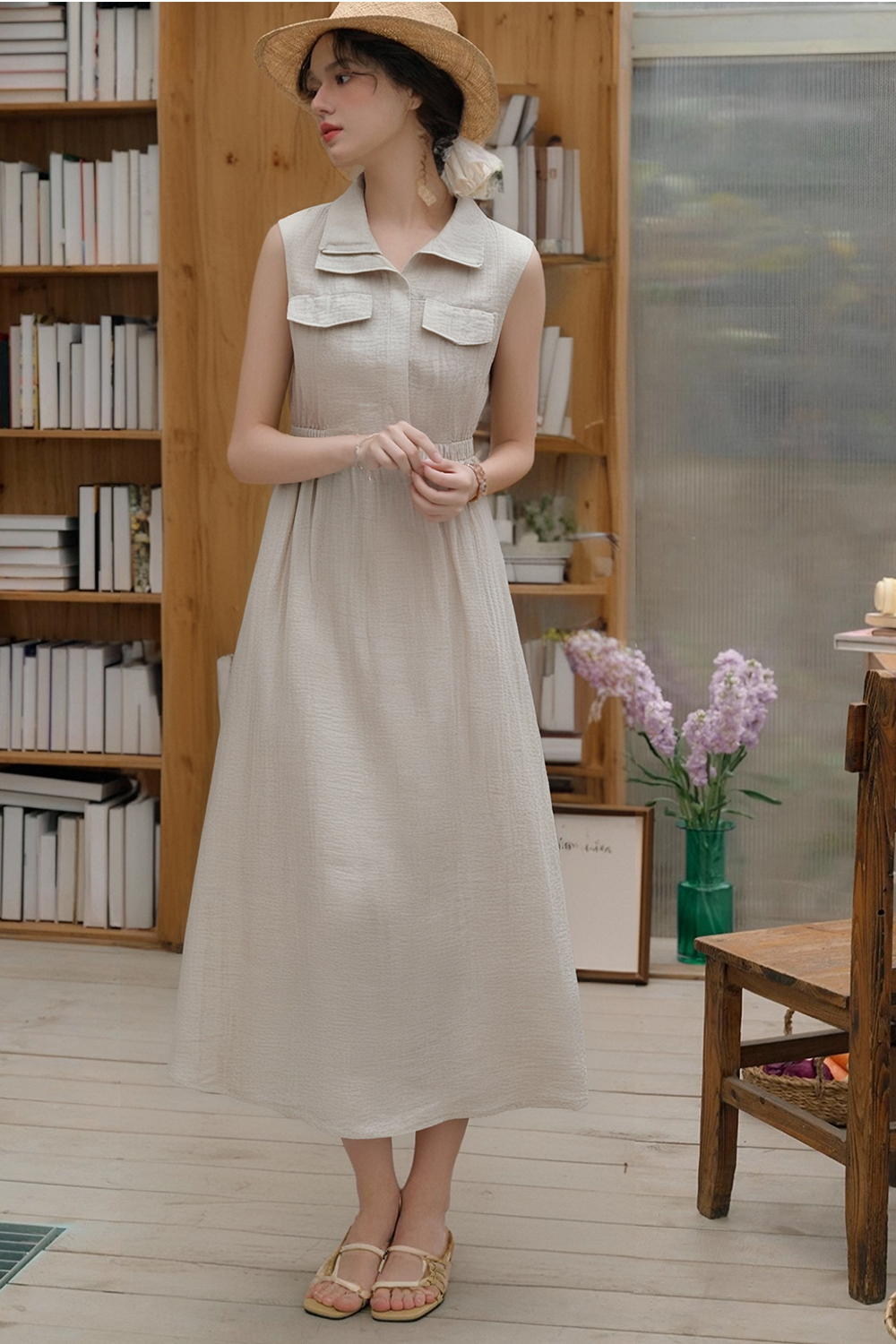 Lapel Shirt A-Line Dress