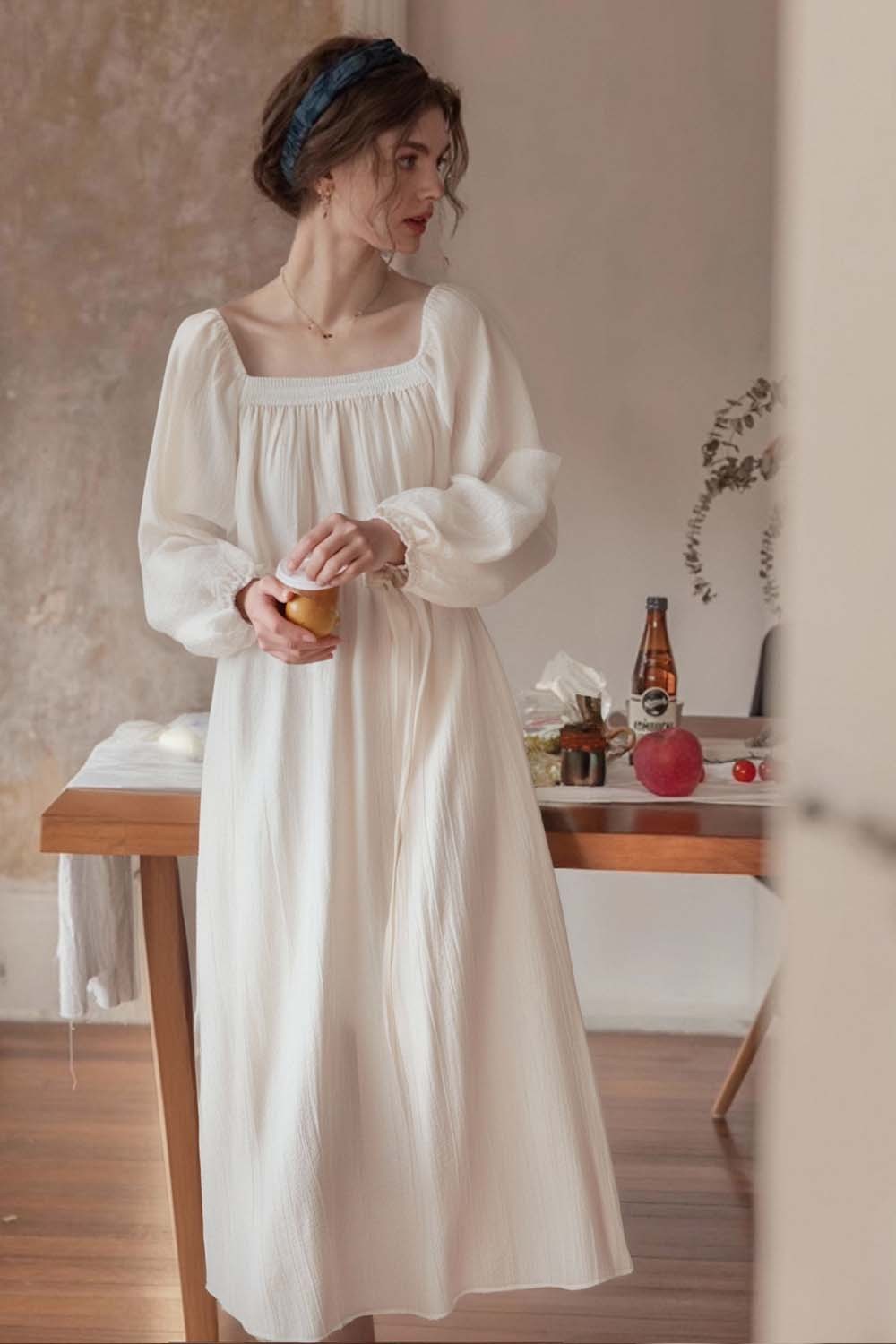 Lyocell Square Neck Straight Dress