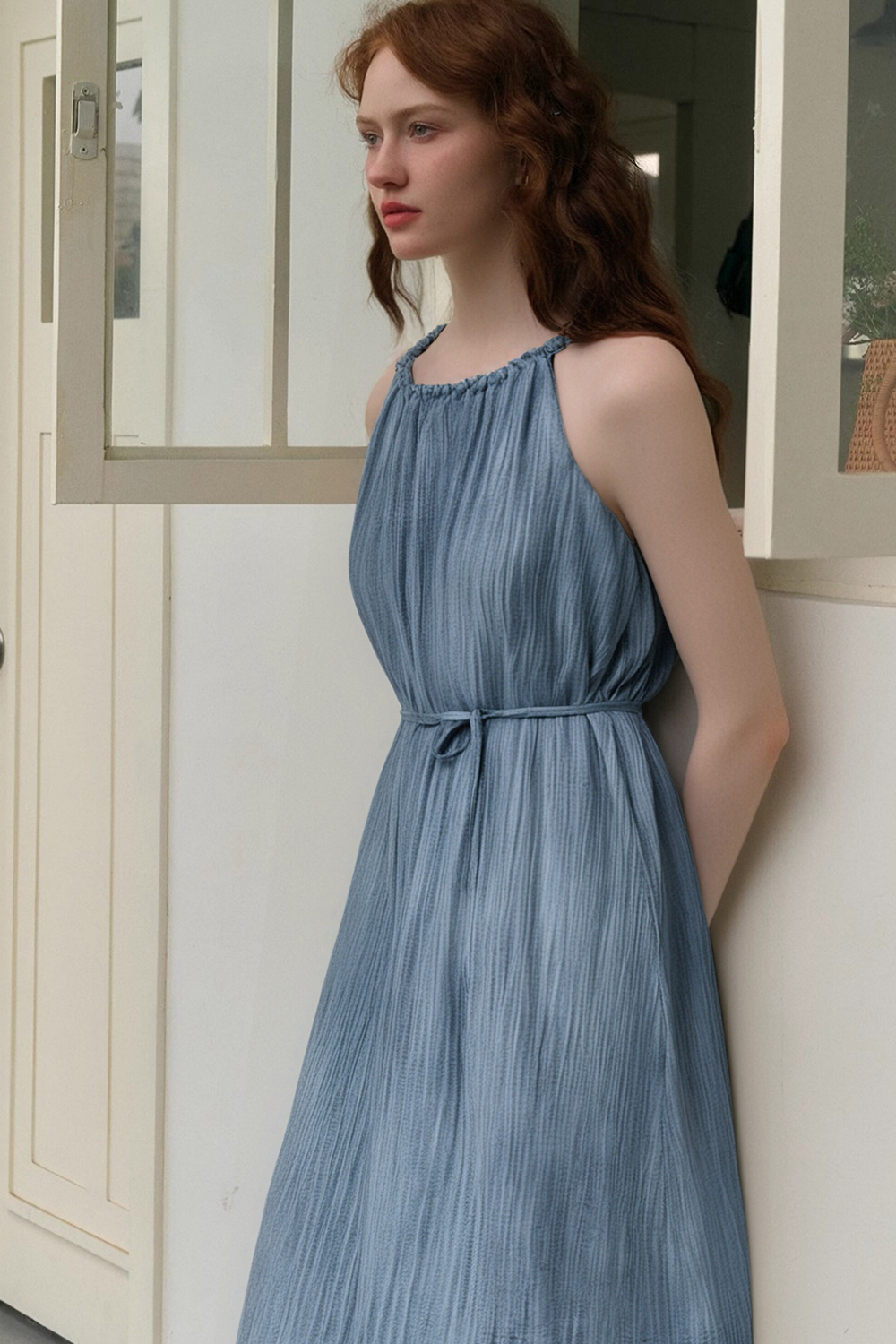 French Halter Strap Dress