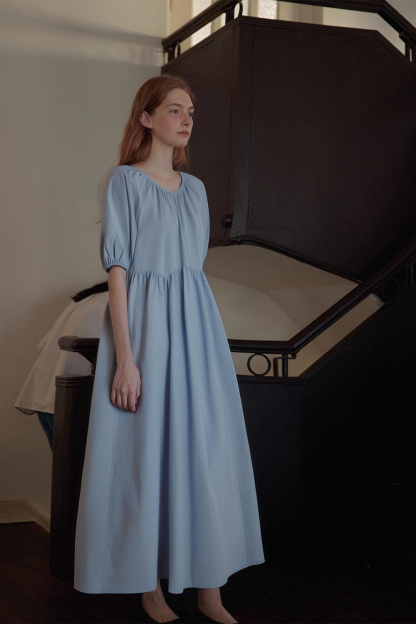 100% Cotton Loose Round Neck Dress
