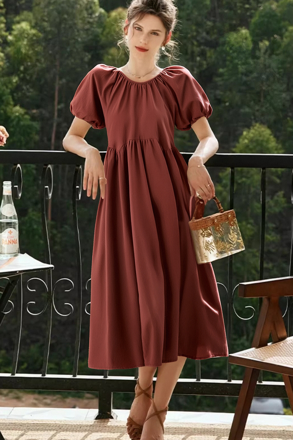 100% Cotton Loose Round Neck Dress