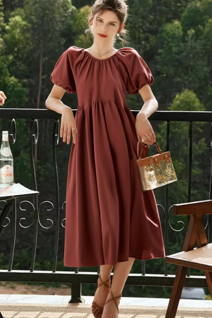 100% Cotton Loose Round Neck Dress