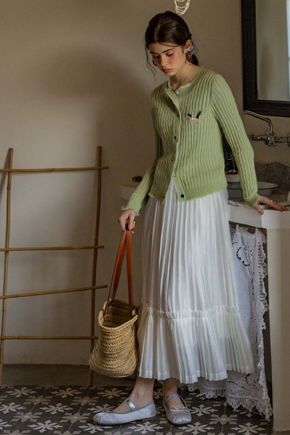 Pony Embroidered Knitted Cardigan